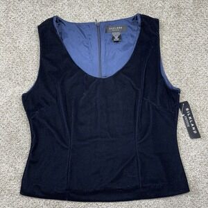 Silkland Petites Women's Tank Top Size PM Velvet Navy Blue 90s Grunge Whimsigoth